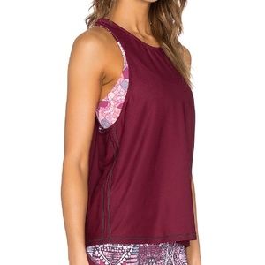 Maaji Garden Buzz Tank with Matching Sports Bra in Crimson Player
